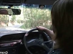 Old bitch gets nailed in the car by a stranger