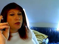 T-girl smokes 2 at once