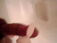 Rubbing myself with oil and long cum spurts