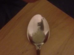 milking prostate onto spoon 2