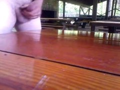 smaking my cock on the table