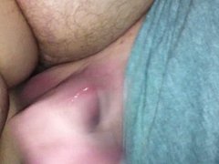 Jerking off on wifes sexy stomach and tits