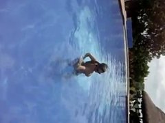 dancing in the pool