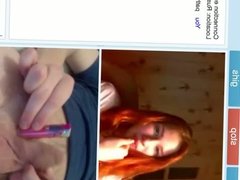 hot russian redhead laughs at little cock on omegle