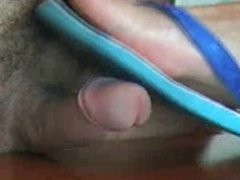 Cock crush with blue flip flops 2