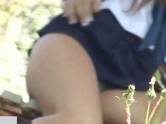 Naughty Schoolgirl Outdoor Sex Filmed