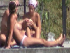 topless teen sunbathing