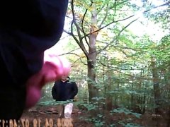 Flashing my cock the woods