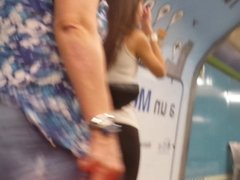 Perfect teen ass butt in subway candid voyuer