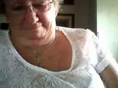 Grandma showing big tits on webcam