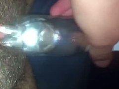 Fuck Buddy fucks her hairy pussy with toy