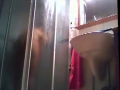 Brunette amateur teen hidden shower spy cam voyeur upskirt 1