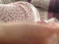 wife playing with my foreskin & cock head.