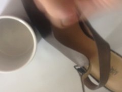 Cum in coworkers shoe and cup