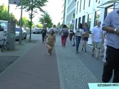 Sweet Jenny shows her sexy body completely naked in public