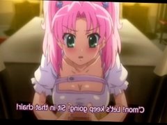 Pink Haired Hentai Girl does Blowjob and Titfuck