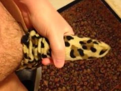 Stroking my cock in a tuggie!