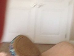 Masturbating with Wife's friend's Flats and Nylons