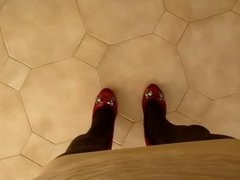 Jessykyna CD dress and leggings red heels travesti-crossdres