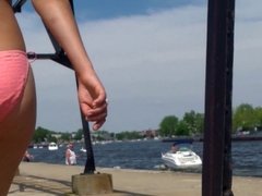 Candid Beach Bikini Butt Ass West Michigan Booty - Hippie