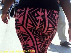 sexy black teen in see thru leggings stripe panty