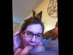 Nerdy Girlfriend Sucks It 