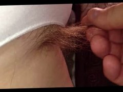 long pubic hair sticking from her pantys