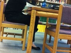 Candid Asian Library Shoeplay Feet Dangling Flats Pt 2