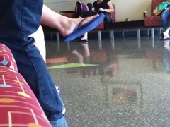 Candid Teen Feet and Legs at College Library