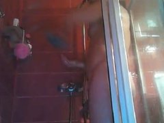 Butch man jerks off on cam and takes a sexy shower