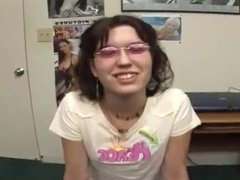 Cute girl gives blowjob