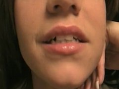 Cum in her mouth. JOI