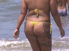 candid spanish milf ass in micro bikini at beach 46