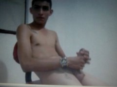 young hung latin guy cums on cam