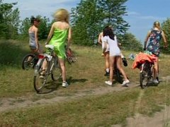 Blonde Teen Chick gets Fucked then Joins Outdoor Sex Orgy