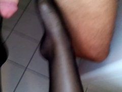 Black Stockings Footjob 