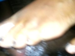 Cotton Black Toenails Footjob