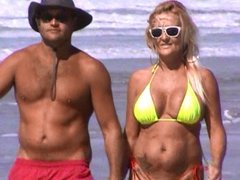 spied beach mature pussy hair jiggly huge tits 50