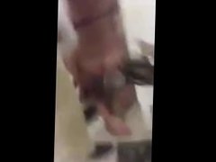 Girl filmed while going down on another girl in a toilet
