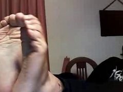 Straight guys feet on webcam #228