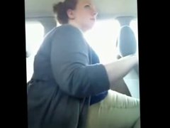 massive butt flashed in car