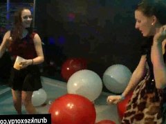 Lesbian pornstars having fun in a club