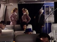 Hot flight attendants threesome