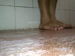 indian crossdresser feet having bath