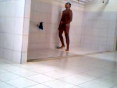 caught a guy turned on in gym shower
