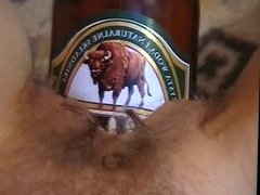 Beer bottle in cunt