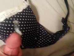 me Cumming on wife's bra