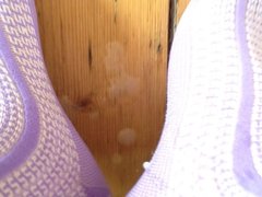Cum on lilac vintage socks