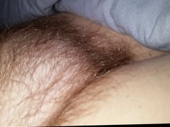 revealing her tired hairy pussy