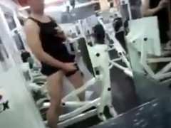 Jerk off in the gym